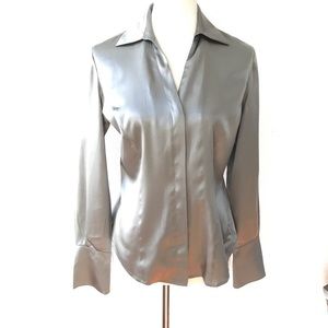 Dark silver silk shirt